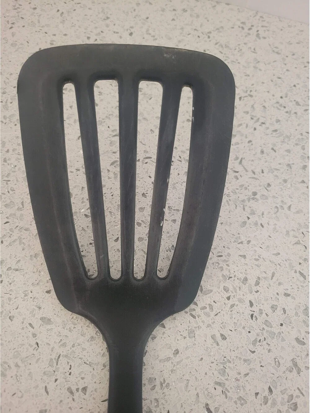 KitchenAid Black Plastic Slotted Turner Spatula Stainless Accent Kitchen Utensil